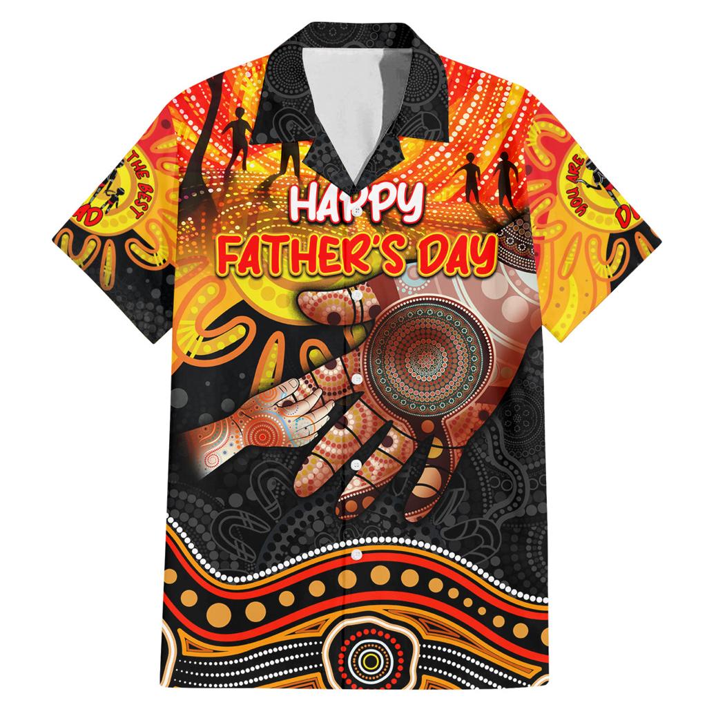 Personalised Happy Father's Day Family Matching Mermaid Dress and Hawaiian Shirt Best Dad Australia Aboriginal