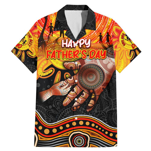 Personalised Happy Father's Day Family Matching Mermaid Dress and Hawaiian Shirt Best Dad Australia Aboriginal