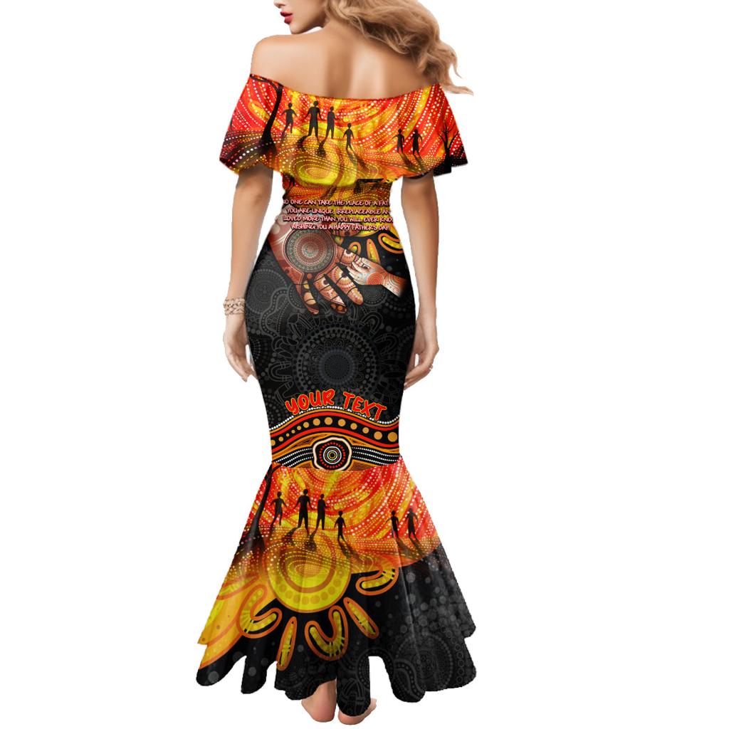 Personalised Happy Father's Day Family Matching Mermaid Dress and Hawaiian Shirt Best Dad Australia Aboriginal
