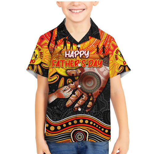 Personalised Happy Father's Day Family Matching Mermaid Dress and Hawaiian Shirt Best Dad Australia Aboriginal