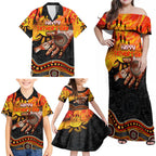 Personalised Happy Father's Day Family Matching Off Shoulder Maxi Dress and Hawaiian Shirt Best Dad Australia Aboriginal