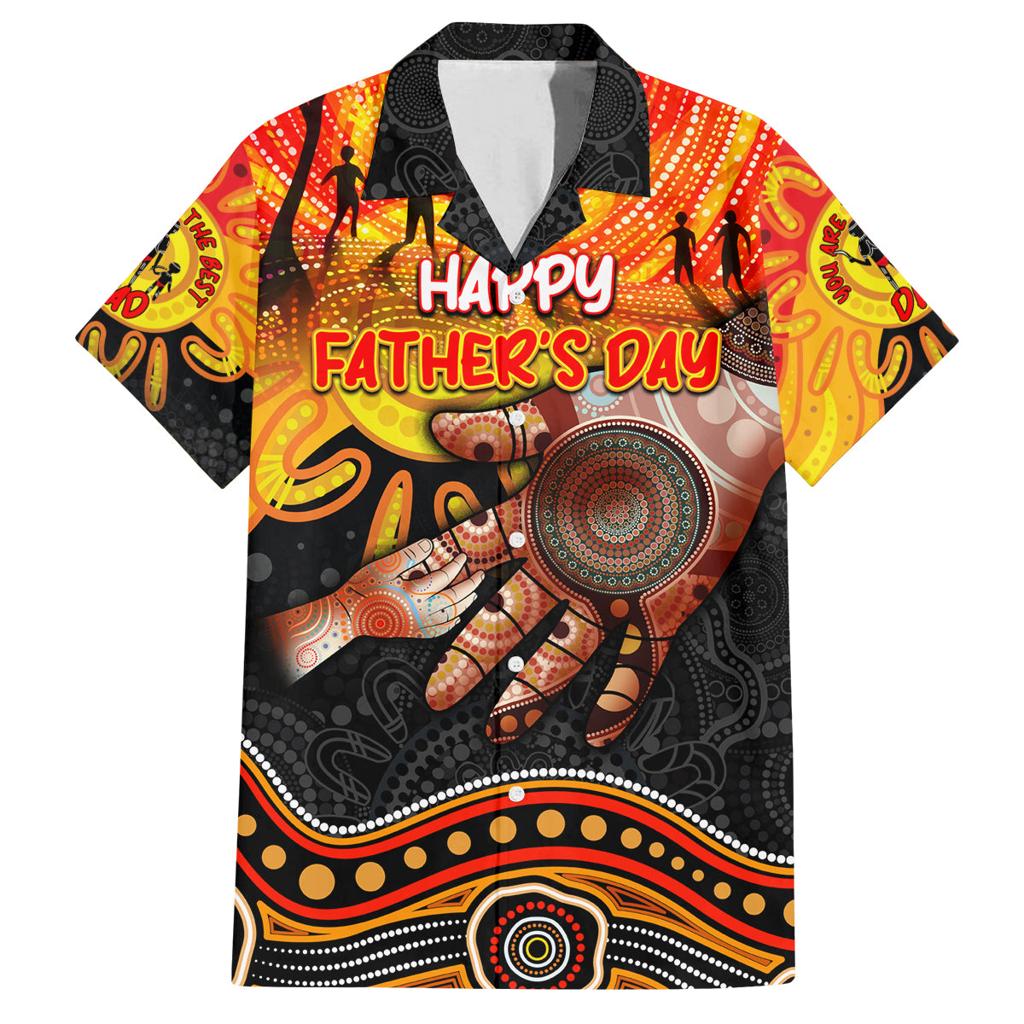 Personalised Happy Father's Day Family Matching Off Shoulder Maxi Dress and Hawaiian Shirt Best Dad Australia Aboriginal