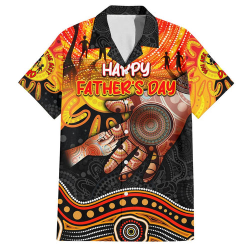 Personalised Happy Father's Day Family Matching Off Shoulder Maxi Dress and Hawaiian Shirt Best Dad Australia Aboriginal