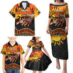 Personalised Happy Father's Day Family Matching Puletasi and Hawaiian Shirt Best Dad Australia Aboriginal