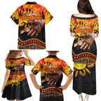 Personalised Happy Father's Day Family Matching Puletasi and Hawaiian Shirt Best Dad Australia Aboriginal