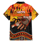 Personalised Happy Father's Day Family Matching Short Sleeve Bodycon Dress and Hawaiian Shirt Best Dad Australia Aboriginal