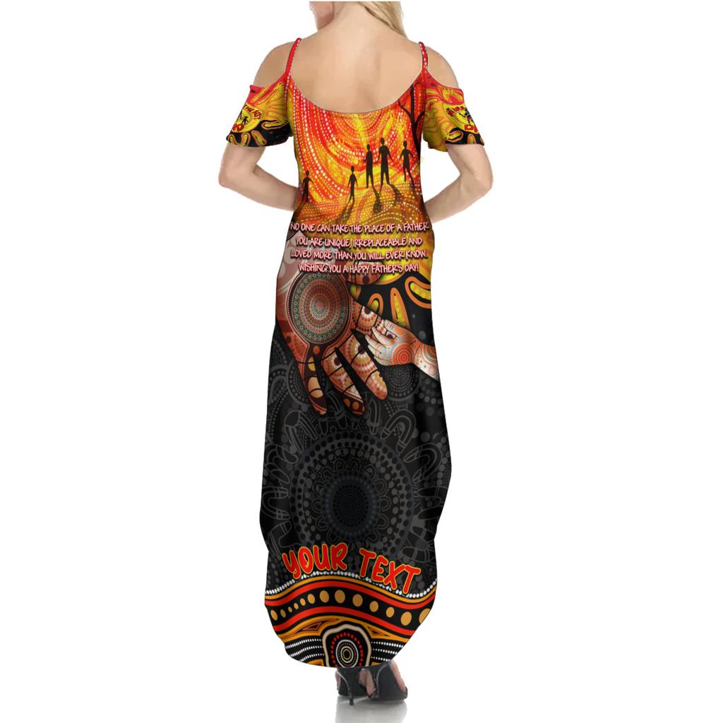 Personalised Happy Father's Day Family Matching Summer Maxi Dress and Hawaiian Shirt Best Dad Australia Aboriginal