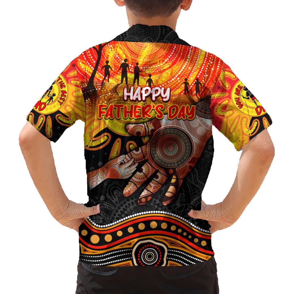 Personalised Happy Father's Day Family Matching Tank Maxi Dress and Hawaiian Shirt Best Dad Australia Aboriginal