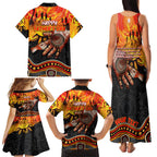 Personalised Happy Father's Day Family Matching Tank Maxi Dress and Hawaiian Shirt Best Dad Australia Aboriginal