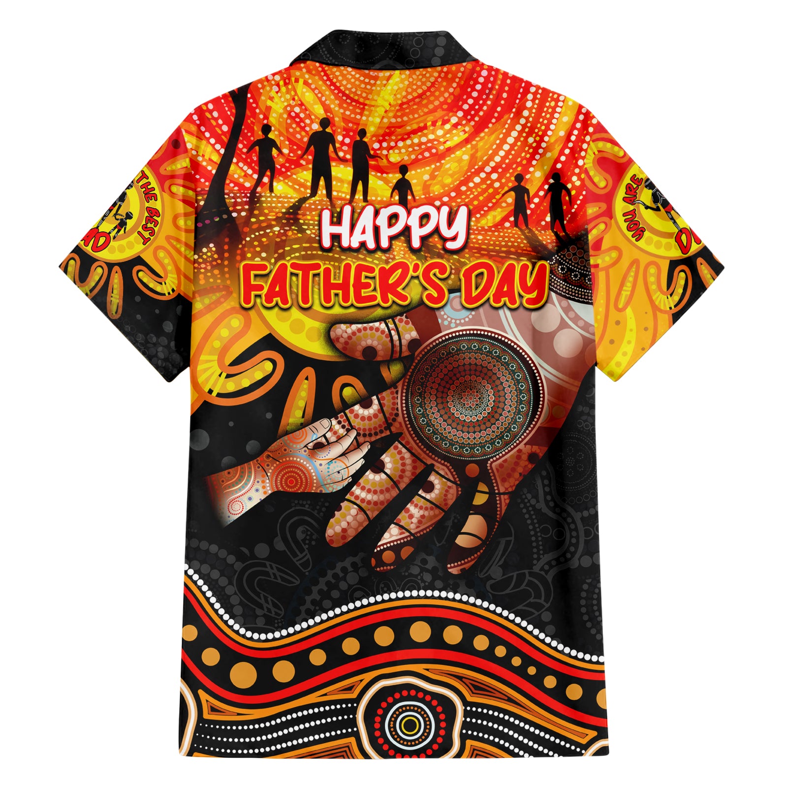 Personalised Happy Father's Day Hawaiian Shirt Best Dad Australia Aboriginal