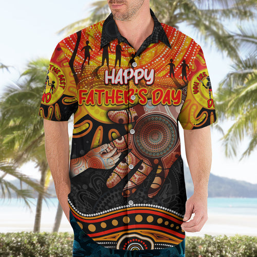 Personalised Happy Father's Day Hawaiian Shirt Best Dad Australia Aboriginal