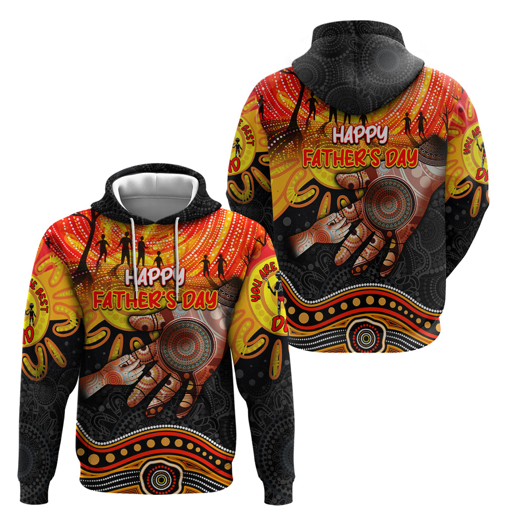 Personalised Happy Father's Day Hoodie Best Dad Australia Aboriginal