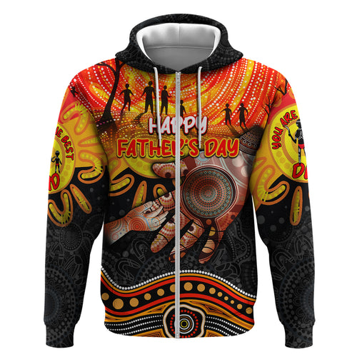 Personalised Happy Father's Day Hoodie Best Dad Australia Aboriginal