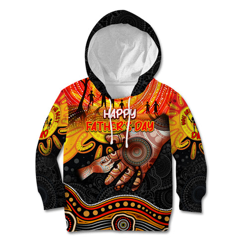 Personalised Happy Father's Day Kid Hoodie Best Dad Australia Aboriginal