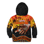 Personalised Happy Father's Day Kid Hoodie Best Dad Australia Aboriginal