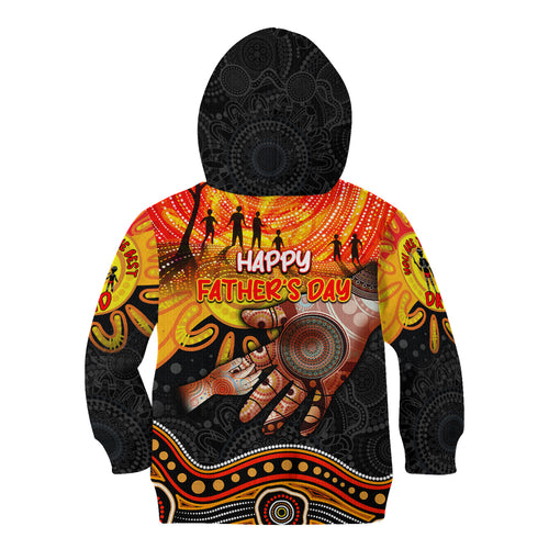 Personalised Happy Father's Day Kid Hoodie Best Dad Australia Aboriginal