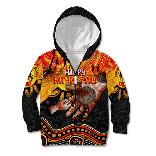 Personalised Happy Father's Day Kid Hoodie Best Dad Australia Aboriginal
