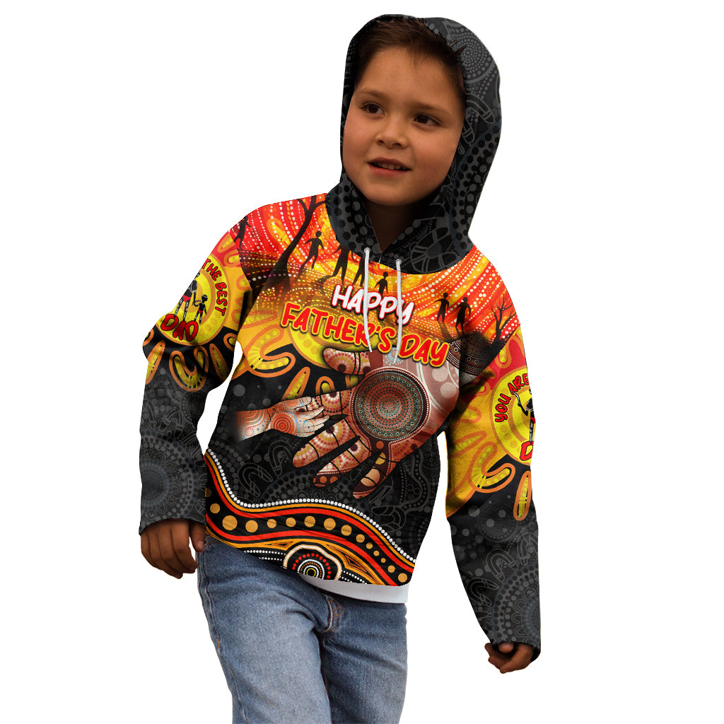 Personalised Happy Father's Day Kid Hoodie Best Dad Australia Aboriginal
