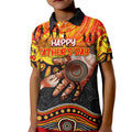 Personalised Happy Father's Day Kid Polo Shirt Best Dad Australia Aboriginal