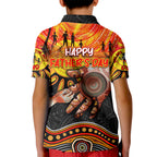 Personalised Happy Father's Day Kid Polo Shirt Best Dad Australia Aboriginal