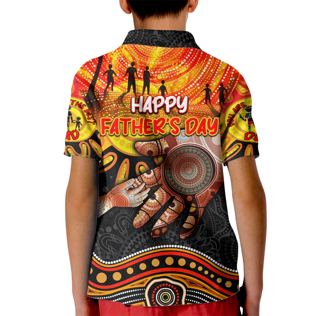 Personalised Happy Father's Day Kid Polo Shirt Best Dad Australia Aboriginal