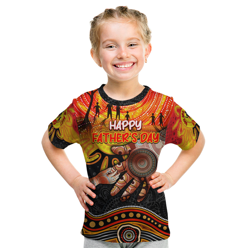 Personalised Happy Father's Day Kid T Shirt Best Dad Australia Aboriginal