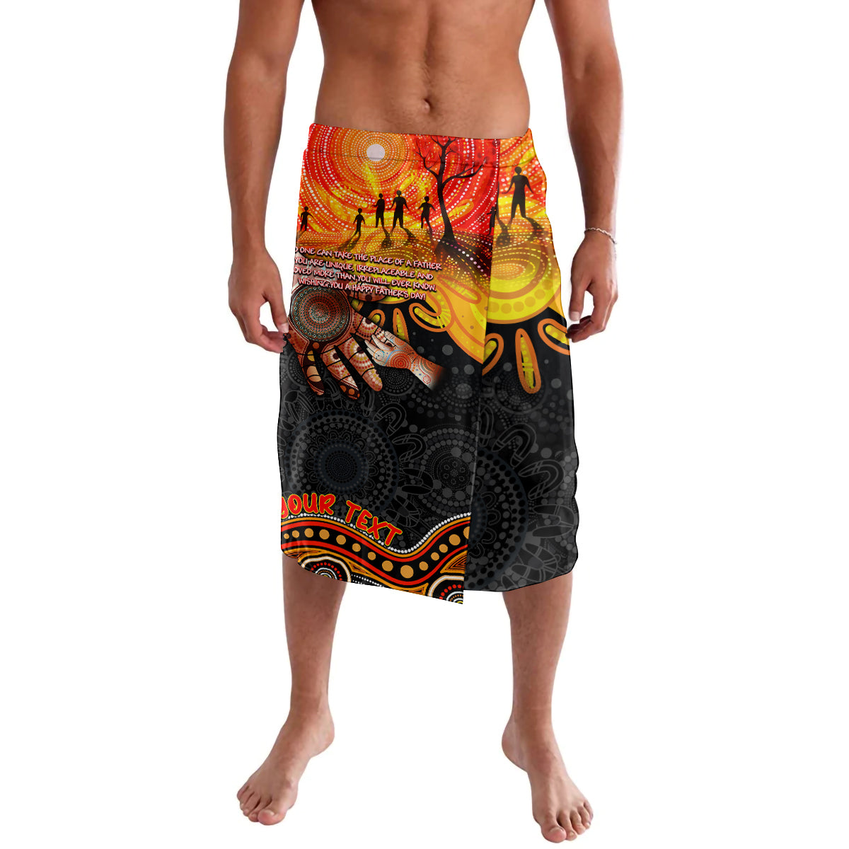 Personalised Happy Father's Day Lavalava Best Dad Australia Aboriginal