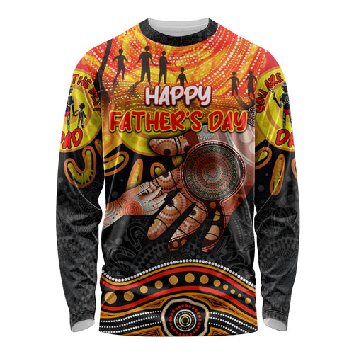 Personalised Happy Father's Day Long Sleeve Shirt Best Dad Australia Aboriginal