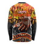 Personalised Happy Father's Day Long Sleeve Shirt Best Dad Australia Aboriginal