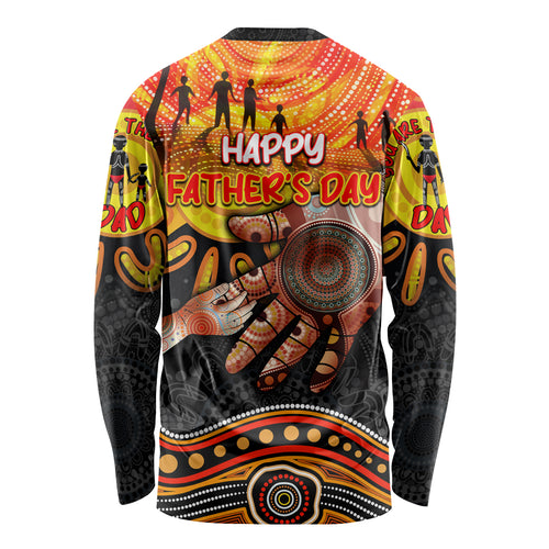 Personalised Happy Father's Day Long Sleeve Shirt Best Dad Australia Aboriginal