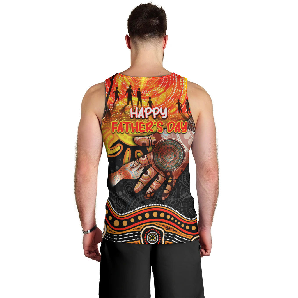Personalised Happy Father's Day Men Tank Top Best Dad Australia Aboriginal