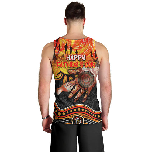 Personalised Happy Father's Day Men Tank Top Best Dad Australia Aboriginal