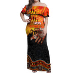 Personalised Happy Father's Day Off Shoulder Maxi Dress Best Dad Australia Aboriginal
