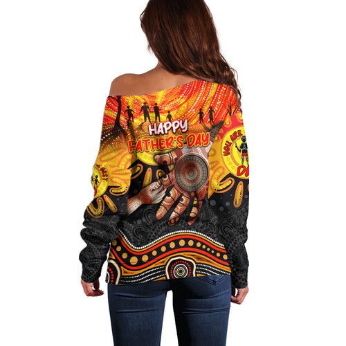 Personalised Happy Father's Day Off Shoulder Sweater Best Dad Australia Aboriginal