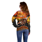 Personalised Happy Father's Day Off Shoulder Sweater Best Dad Australia Aboriginal