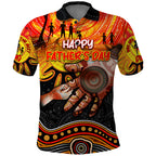 Personalised Happy Father's Day Polo Shirt Best Dad Australia Aboriginal