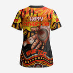 Personalized Happy Father's Day Scrub Top Best Dad Australia Aboriginal - Aussie Hoodie