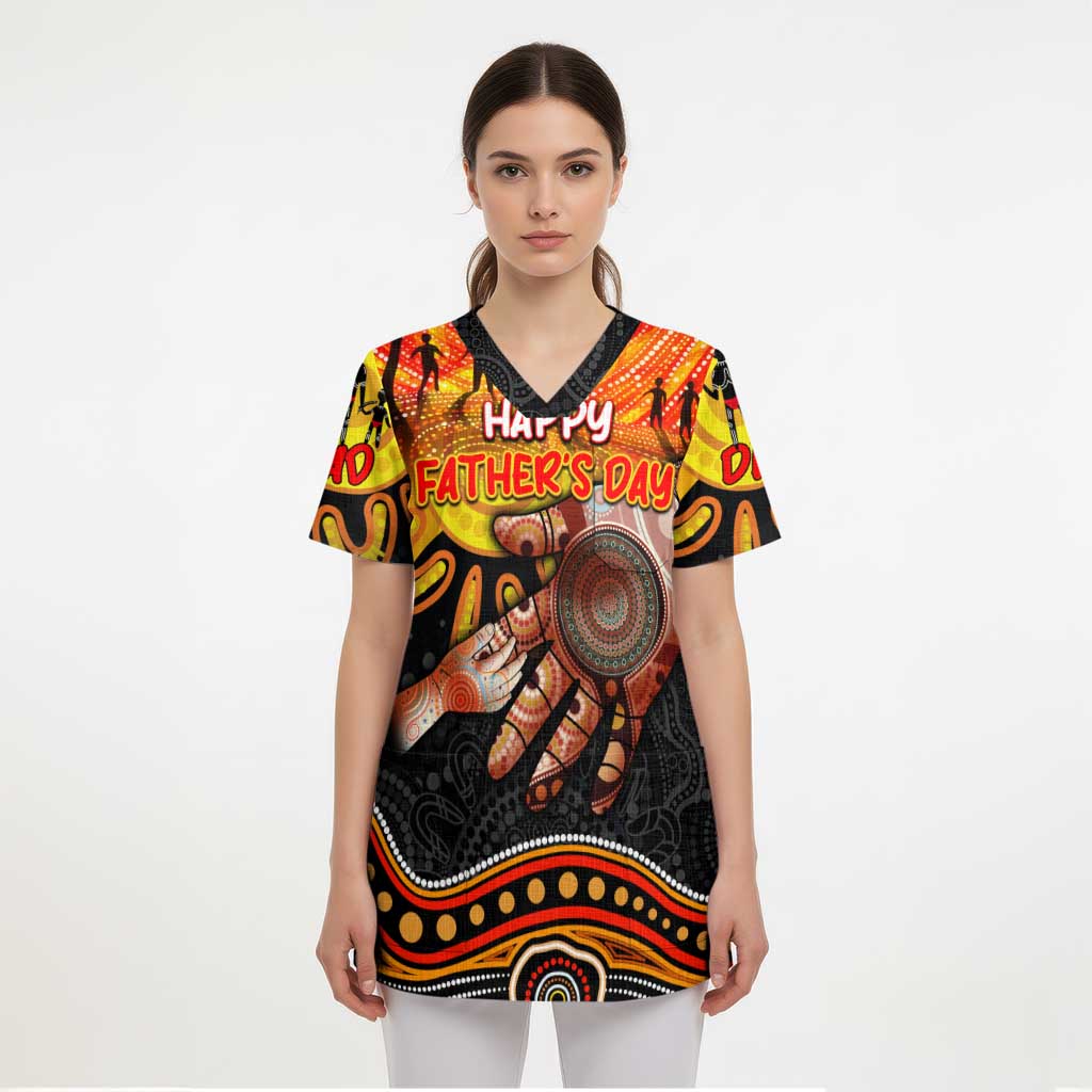 Personalized Happy Father's Day Scrub Top Best Dad Australia Aboriginal - Aussie Hoodie