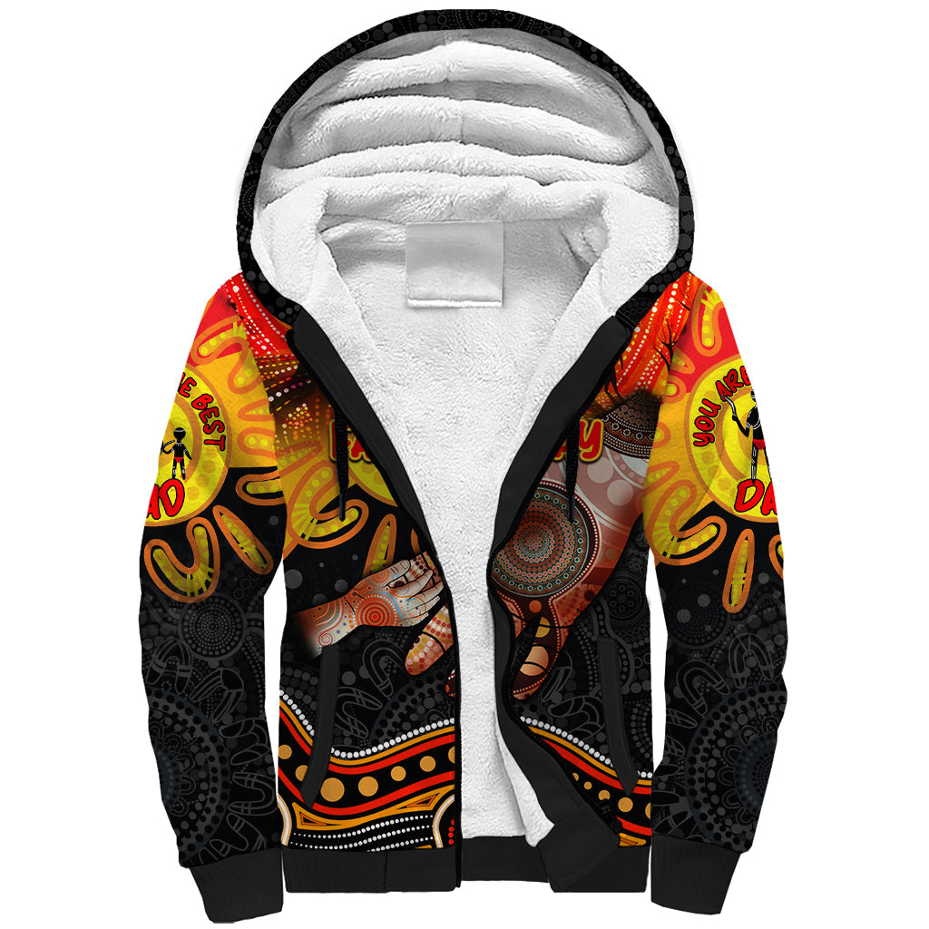 Personalised Happy Father's Day Sherpa Hoodie Best Dad Australia Aboriginal