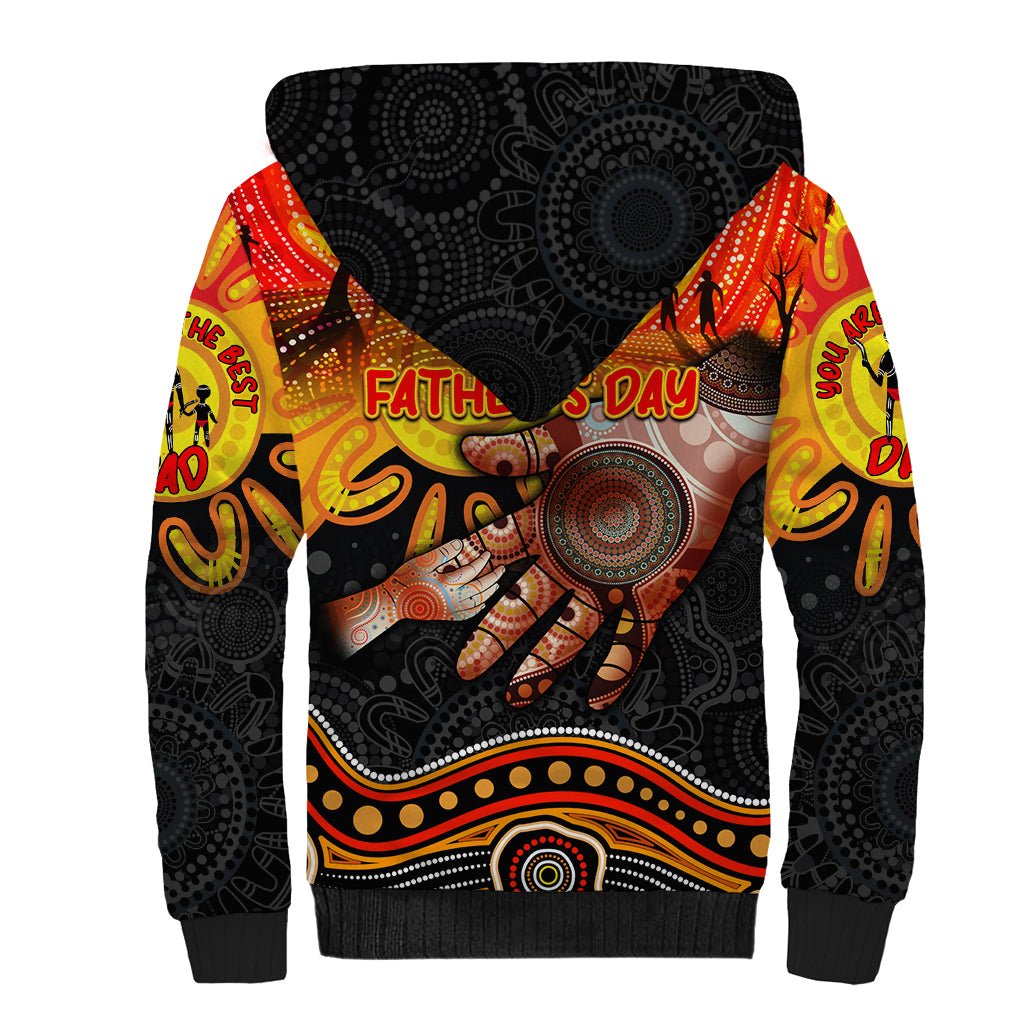 Personalised Happy Father's Day Sherpa Hoodie Best Dad Australia Aboriginal