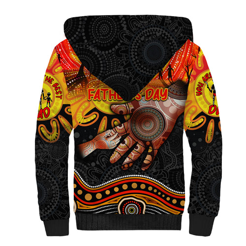 Personalised Happy Father's Day Sherpa Hoodie Best Dad Australia Aboriginal