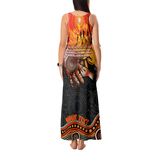Personalised Happy Father's Day Tank Maxi Dress Best Dad Australia Aboriginal