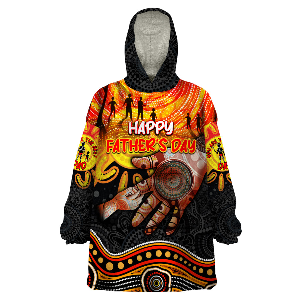 Personalised Happy Father's Day Wearable Blanket Hoodie Best Dad Australia Aboriginal