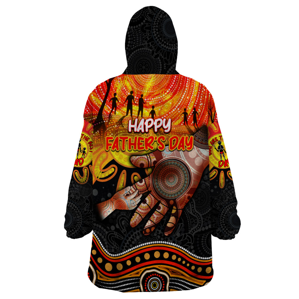 Personalised Happy Father's Day Wearable Blanket Hoodie Best Dad Australia Aboriginal