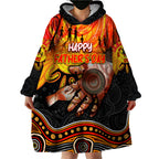 Personalised Happy Father's Day Wearable Blanket Hoodie Best Dad Australia Aboriginal