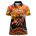Personalised Happy Father's Day Women Polo Shirt Best Dad Australia Aboriginal
