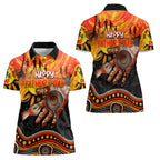 Personalised Happy Father's Day Women Polo Shirt Best Dad Australia Aboriginal