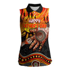 Personalised Happy Father's Day Women Sleeveless Polo Shirt Best Dad Australia Aboriginal