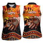 Personalised Happy Father's Day Women Sleeveless Polo Shirt Best Dad Australia Aboriginal