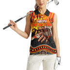 Personalised Happy Father's Day Women Sleeveless Polo Shirt Best Dad Australia Aboriginal